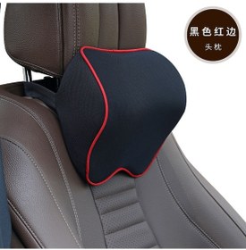 Resim Neevoyu Otomobil Bilek Yastığı - Hafıza Pamuklu Boyun Desteği - Dayanıklı Ve Kompakt - Siyah Kırmızı Kenar Tekli 