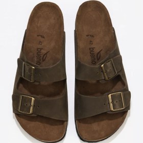 Resim Bueno Shoes Haki Nubuk Deri Kadın Düz Terlik 05wt100 