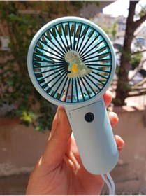 Resim Brokoli Home Şarjli Mini El Fanı Masa Fanı Soğutucu Masa Üstü Vantilatör Usb Mavi Kendin Tasarla 