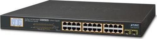 Resim Yönetilemeyen Switch (Unmanaged Switch)&lt;br&gt;24-Port 10/100/1000Base-T IEEE 802.3at/af PoE+ Inj Planet