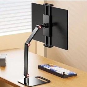 Resim 12-16 İnç Tablet Ve Telefon İçin Metal 360 Döner Tutucu Stand 