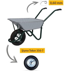 Resim Kanat Troyka Galvanizli Demonte El Arabası Tüplas Burçlu Teker 0.60 Mm Sac 