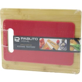 Resim İlk El Grup 2pcs Set=ahşap Bambu - Plastik Kesim Panosu - Kesme Tahtası PLS:15X25CM- AHŞ:22X28CM (4887) 