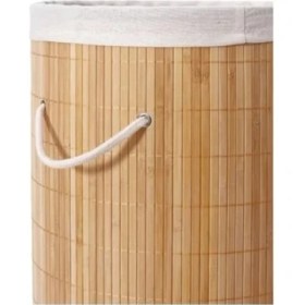 Resim Decohandy Yuvarlak Bambu Kirli Sepeti 