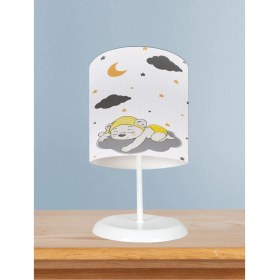 Resim Bebek ve Çocuk Odası Sevimli Uyuyan Ayı Desenli Abajur 