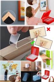 Resim CNGZSHOP Çivisiz 60 Parça Duvar Yapışkanı Kendinden Yapışkanlı Iki Taraflı Su Geçirmez Etiket Ev Iz Bırakmaz 