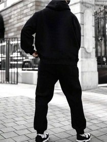 Resim Legend 8 Kışlık Alt Üst Takımı Sweatshirt Eşofman Altı - Siyah Baskılı Oversize Kapüşonlu Siyah 