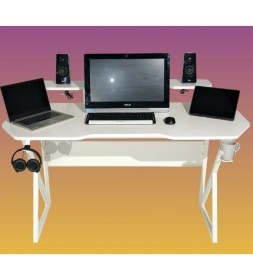 Resim Özel Tasarım Oyuncu Masası 150 cm Bardaklık ve Kulaklık Tutucu Hediye 