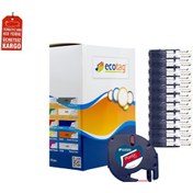 Resim Dymo Ecotag Plastik Şerit Etiket Mavi Muadil 10'lu Paket 