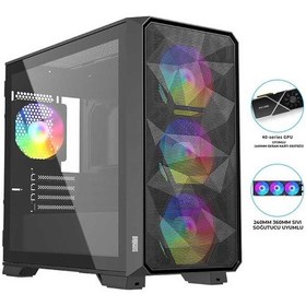 Resim Dragos Diamond 4x Argb İnner Fan Usb 3.0 600w 80+ Gaming Bilgisayar Kasası 