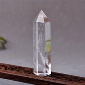 Resim Doğal Şeffaf Kuvars Kristali Obelisk Asa - Ev Dekorasyonu için Altıgen Prizma Taşı, 50-80mm, Berrak ve Cilalı, Klasik Stil, Kristal Süs 