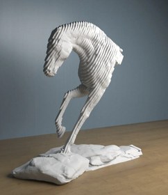 Resim Modern At Heykeli Büst 