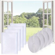 Resim 4 Adet Kendinden Yapışkanlı Pencere Sinek Teli 150x130cm - Hafif Poliester Böcek Koruma Filesi, Kolay Kesilebilir Boyut, Aletlere Gerek Yok, Ev Pencereleri için Havalandırma Örgüsü 