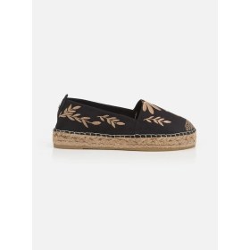Resim Su Espadril Naima Siyah-Ekru Kadın Düz Espadril 
