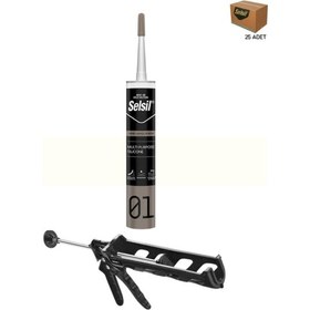 Resim Selsil Ga Silikon 280 Gr. Beyaz 25 Adet , Plastik Tabanca Beyaz 