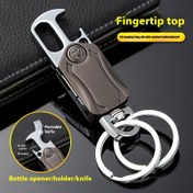 Resim Fidget Spinner ve Anahtar Düzenleyici ile Çok Fonksiyonlu Erkek Anahtarlık Aracı - Dayanıklı Çinko Alaşım, Olmayan Örgülü, Mükemmel Babalar Günü Hediyesi, Her Gün Taşıma Ekipmanı | Şık Anahtarlık | Suni Deri Kaplama 