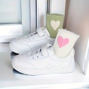 Resim 5 çift kalp desenli tek renk çocuk kızlar için orta baldır çorapları 