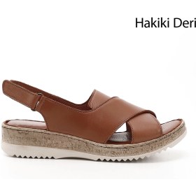 Resim Gönderi R Kadın Taba Antik Cırt Bantlı Dolgu Topuk Hakiki Deri Sandalet Dyza65145836 Taba 