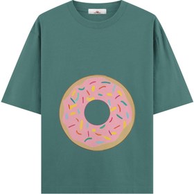 Resim Donut Girl - Hamile Oversize Tshirt - Yeşil / XL / Oversize 