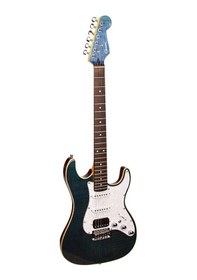 Resim Guson Superstrat Hss Elektro Gitar Quilted Mavi 