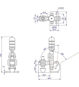 Resim Good Hand GH-12050-U Dikey Geçiş Kelepçesi | 91 kg Kapasiteli Düz Tabanlı Oluklu Kol - Küçük Montaj 