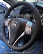 Resim Nissan Qashqai 2012 2015 Araca Özel Direksiyon Kılıfı Alcantra K Siyah 