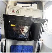 Resim Honeybeeshop Staceyo Tsa Uçak Koltuğu Organizer Çok Bölmeli Tablet Cebi Siyah Seyahat Çantası 