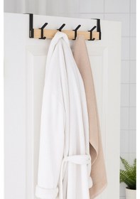 Resim Nwood N-as 01 Masif Ahşap Organik Kapı Arkası Elbise Askısı Ahşap 