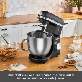 Resim Karaca Mastermaid Chef Ultra M2000W Hamur Yoğurma Makinesi Shiny Black 7 L 