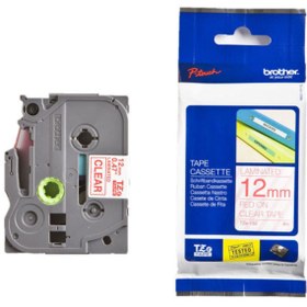 Resim TONERSEPETİ Tonersepeti Brother TZE-132 Kırmızı Lamine Etiket 