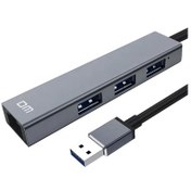 Resim DM CHB012 USB 3.0 to RJ45 Gigabit Ethernet ve USB Çoklayıcı Dönüştürücü Uzay Gri 