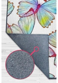 Resim Homshtag Kelebekler Çok Renkli Dekoratif Halı Dokuma Taban Hayvan Baskılı Özel Tasarım Halı Çok Renkli 