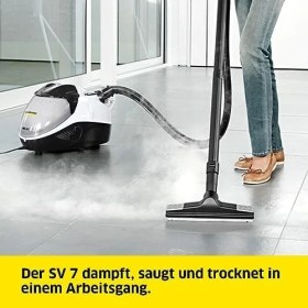 Resim Sv 7 Buharlı Temizlik Robotu, Vakumlama, Kurulama, 4 Kademeli Filtre 