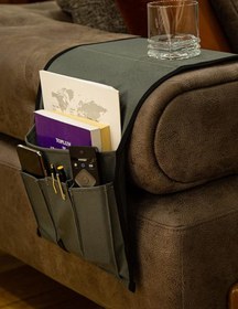 Resim Sevimle Store Kumandalık Dergi Gazete Düzenleyici Koltuk Kenarı Örtü (Haki) 