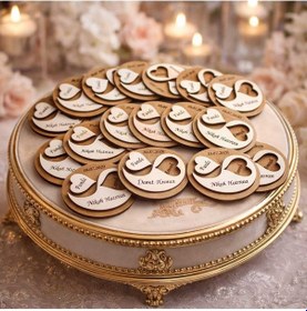 Resim Düğün Nişan Söz Kına Doğum Günü Kalp Temalı Magnet Kişiye Özel Yaprak Model 50 Adettir.no 94 