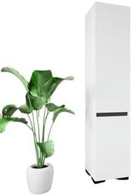 Resim VM VERTEX MOBİLYA Floransa Tek Kapılı 4 Raflı Beyaz-Antrasit Çok Amaçlı Dolap Beyaz 