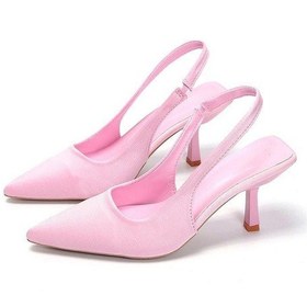 Resim Kadın Ayakkabıları Moda Kadın Pompaları Sivri Burun Yüksek Topuklu Sığ Kadın Sandalet Ayakkabıları Pembe 