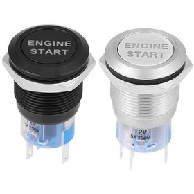 Resim Ebitda 19mm Su Geçirmez Gümüş Metal Düğme Araba Başlatma Anahtarı Led Işıklı Motor Çalıştırma Gümüş 