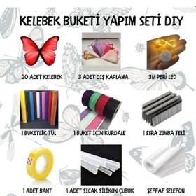 Resim BYSHOPPİNG Kelebek Buket Yapım Seti - Kelebek Buket İçin Gereken Tüm Malzemeler AL-YAP - HOBİ - EĞLENCE - DIY 