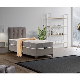 Resim Azrayatakmobilya Baza+başlik+yatak Tam Ortopedik - 100 X 200 Cm / Antrasit 90x190 