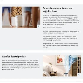 Resim Bosch 62,5 M² 3 Katmanlı Hepa Filtreli 300 M³/h Cadr Akıllı Hava Temizleyici Sessiz Beyaz Wi-Fi Filtre Pm2.5 PM10 Alerji 