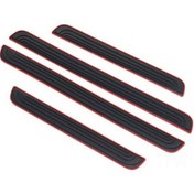 Resim Tenfowee Dayanıklı Otomobil Eşik Koruma Bantları - 4'lü Set 4cm Genişlik Siyah Kırmızı 