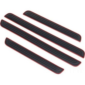 Resim Tenfowee Dayanıklı Otomobil Eşik Koruma Bantları - 4'lü Set 4cm Genişlik Siyah Kırmızı 