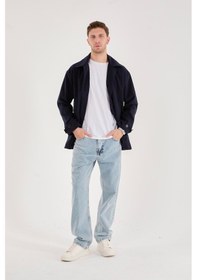 Resim Rocqerx X-2027 Astarlı Düğmeli Kaşe Mont Lacivert 