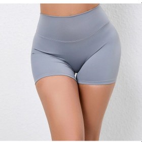 Resim Sportif Kadın Bisiklet Egzersiz Tayt Şort Gri 