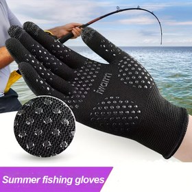 Resim Bir Çift Balıkçı Eldiveni, Güneş Koruma Kaymaz Nefes Alabilir Soğutucu Aşınma Dirençli Dokunmatik Ekran Erkek ve Kadın İçin Outdoor Spor Eldiven - Mükemmel Tatil Hediyesi 