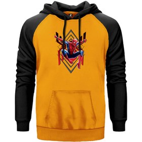 Resim Spiderman Jump Çift Renk Reglan Kol Sweatshirt - XS / Kırmızı 