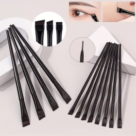 Resim 12 Adet Ultra İnce Siyah Eyeliner Fırçaları, Hassas Uzun Saplı Makyaj Araçları, Zarif Göz Kontürü ve Kaş Pudrası Uygulaması için, Eyeliner Seti 