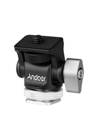 Resim Padalink Alüminyum Mini Soğuk Ayak Adaptörü - 1/4 Vida Bağlantısı, 90 Eğim Ayarı, Led Işık/mikrofon Uyumlu, Sağlam Ve Hafif Gümüş 