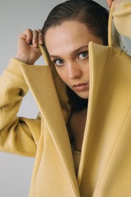 Resim Esra Adıgüzel ELEIA-Wide Collar, Shoulder and Sleeve Detailed Kachet Kaban - 40 
